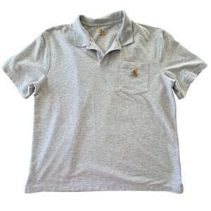 Carhartt Original Fit Polo Shirt Mens XL Grey Short Sleeve Utility Work Casual